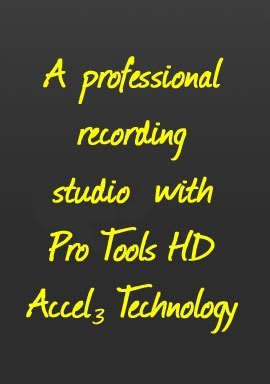 A professional recording studio with Pro Tools HD Ecell3 Technology